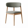 Chaise de salle à manger 50 x 55 x 80 cm en bois et tissu vert style scandinave