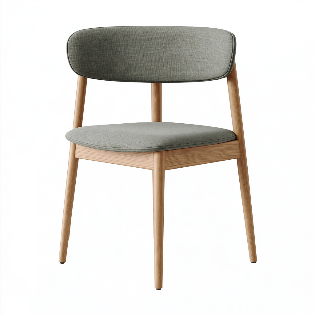 Chaise de salle à manger 50 x 55 x 80 cm en bois et tissu vert style scandinave
