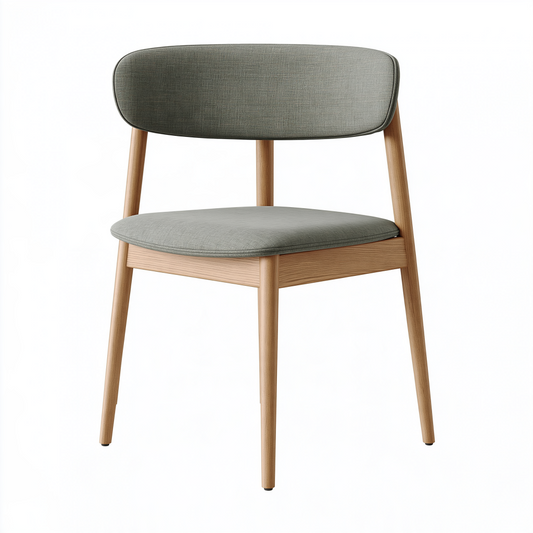 Chaise de salle à manger 50 x 55 x 80 cm en bois et tissu vert style scandinave