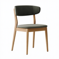Chaise de salle à manger 48 x 55 x 80 cm en bois et tissu vert style contemporain