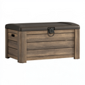 Coffre de rangement extérieur 120 x 56 x 63 cm en résine brun avec couvercle verrouillable