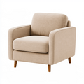 Fauteuil 85 x 82 x 88 cm en tissu beige style contemporain avec pieds en bois