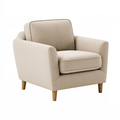 Fauteuil 86 x 82 x 86 cm en tissu beige avec pieds en bois - style contemporain pour salon
