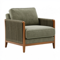 Fauteuil 78 x 85 x 86 cm en tissu vert et bois - style contemporain