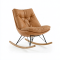 Fauteuil à bascule 85 x 90 x 95 cm aspect cuir camel style contemporain