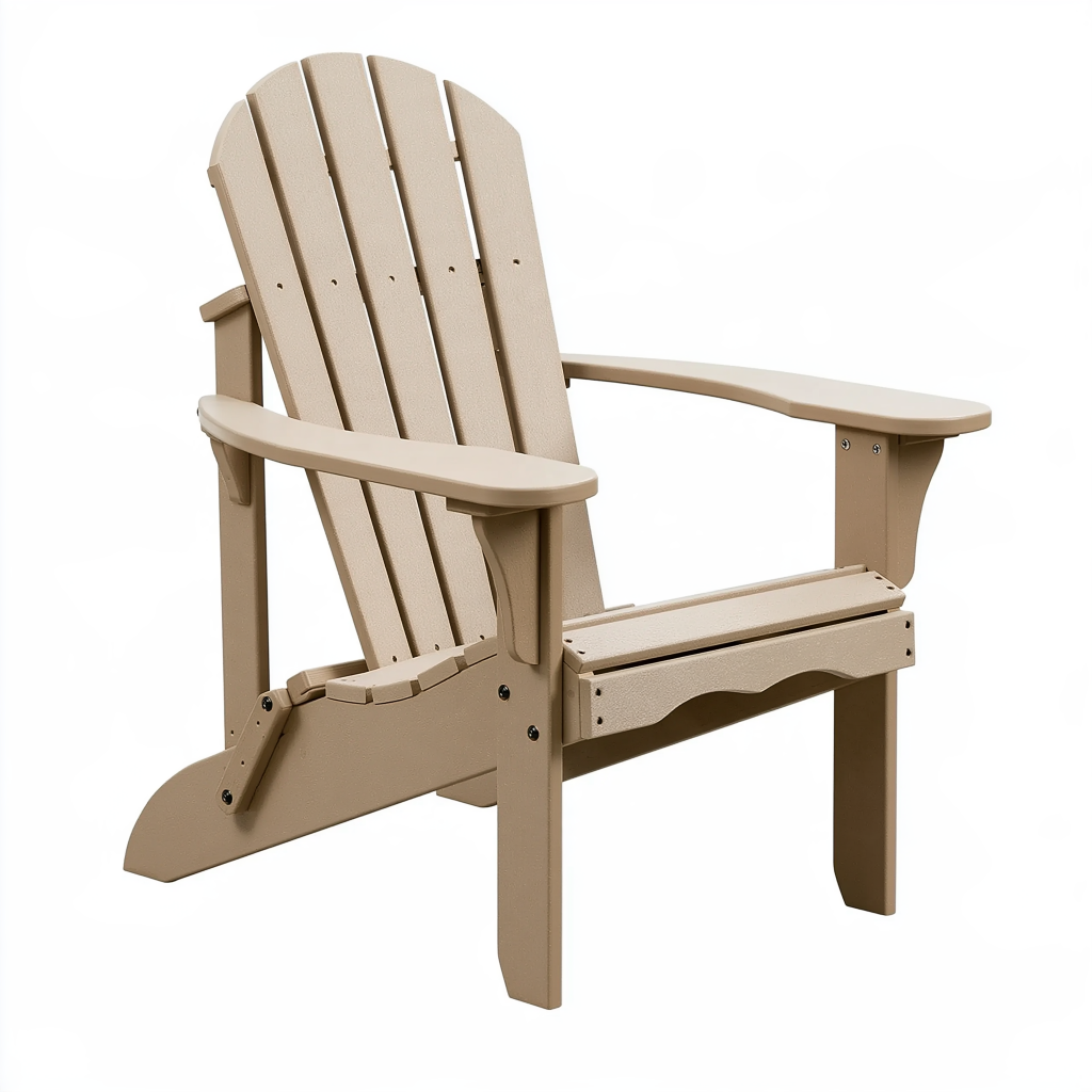 Fauteuil de jardin Adirondack 83 x 78 x 97 cm en plastique beige avec accoudoirs