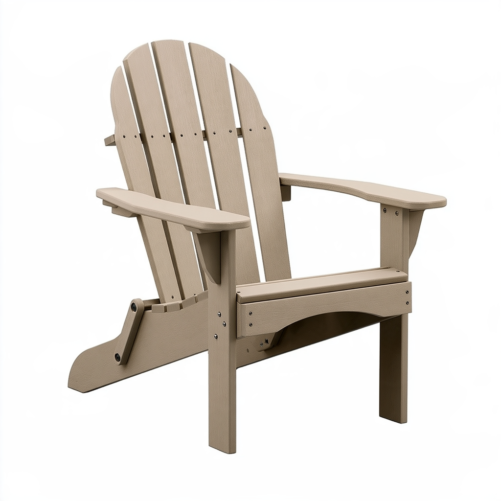 Fauteuil de jardin Adirondack 80 x 93 x 98 cm en bois beige pliant