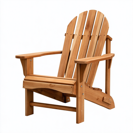 Fauteuil de jardin Adirondack 80 x 90 x 100 cm en bois naturel avec accoudoirs
