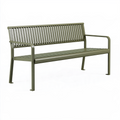 Banc de jardin 180 x 60 x 85 cm en acier vert avec accoudoirs style contemporain