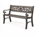 Banc de jardin 127 x 62 x 88 cm en métal brun style classique à accoudoirs